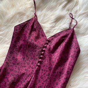 urban outfitters floral printed satin romper